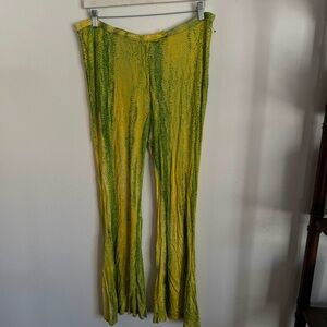 Roberto Cavalli Vibrant Yellow and Green Pants Size Medium